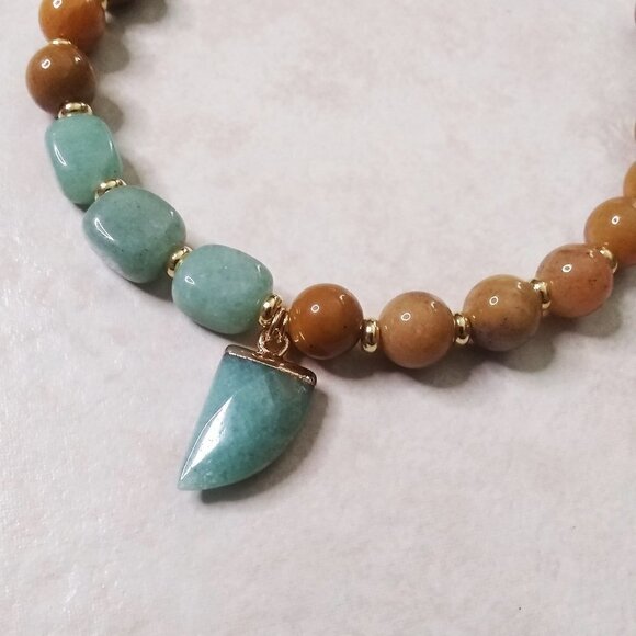 Yellow & Green Aventurine Bracelet - Big Boned/XL Wrist - Anklet - Prosperity - Picture 6 of 9